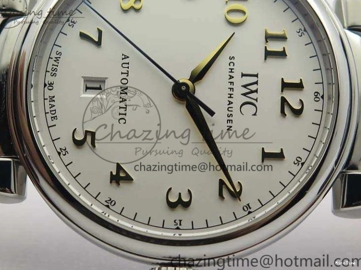 MIROTIME 0415 WaterResistant Da Vinci IW356601 SS MKF 1:1 Best Edition White Dial On Black Leather Strap A 7232